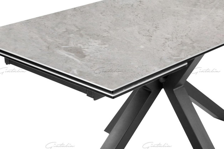 Phoenix 160-240cm Grey Ceramic Marble Extending Table-Esme Furnishings