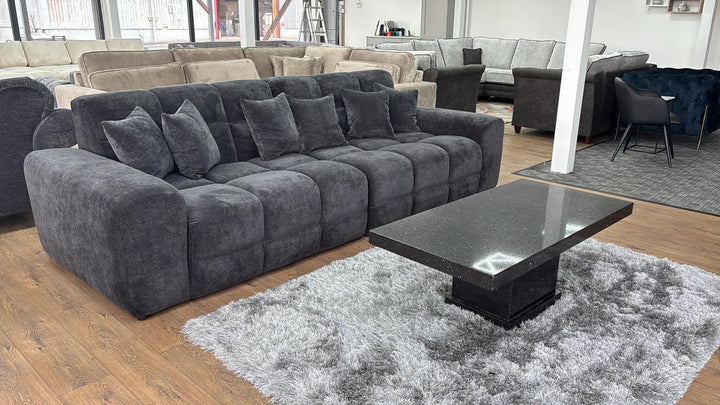 The Bubble Charcoal Black Boucle Cloud Fabric 3 Seater Sofa