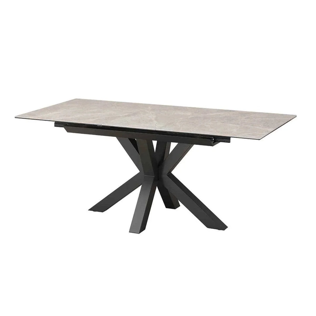 Nova 140-180cm Kamite Medium Grey Ceramic Marble Centre Extending Dining Table