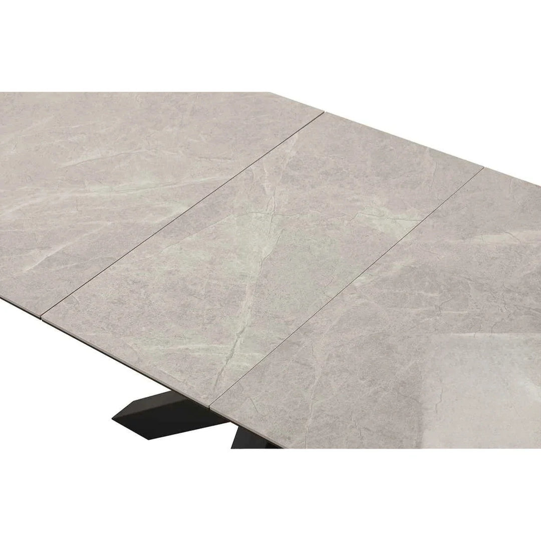 Nova 140-180cm Kamite Medium Grey Ceramic Marble Centre Extending Dining Table