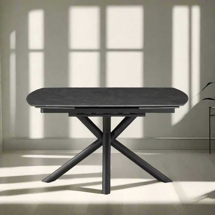 Nova 160-240cm Grey Swivel Ceramic Marble Extending Dining Table