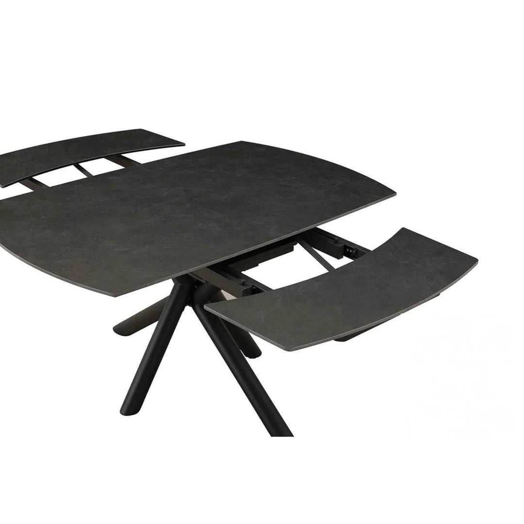 Nova 160-240cm Grey Swivel Ceramic Marble Extending Dining Table