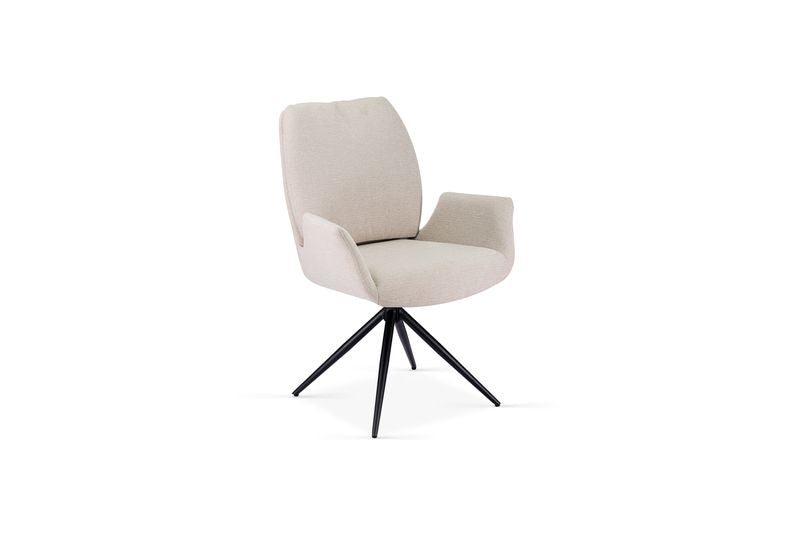 Fairmont 360 Swivel Fabric Dining Chairs - Pairs - 2 Colours