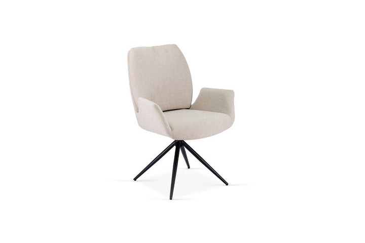 Fairmont 360 Swivel Fabric Dining Chairs - Pairs - 2 Colours