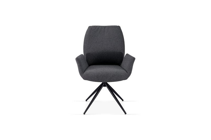 Fairmont 360 Swivel Fabric Dining Chairs - Pairs - 2 Colours