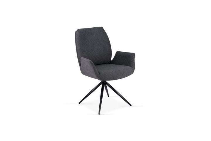 Fairmont 360 Swivel Fabric Dining Chairs - Pairs - 2 Colours