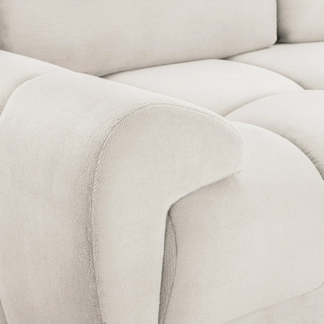 Zara Bubble Cream Plush Velvet 3 Seater Sofa