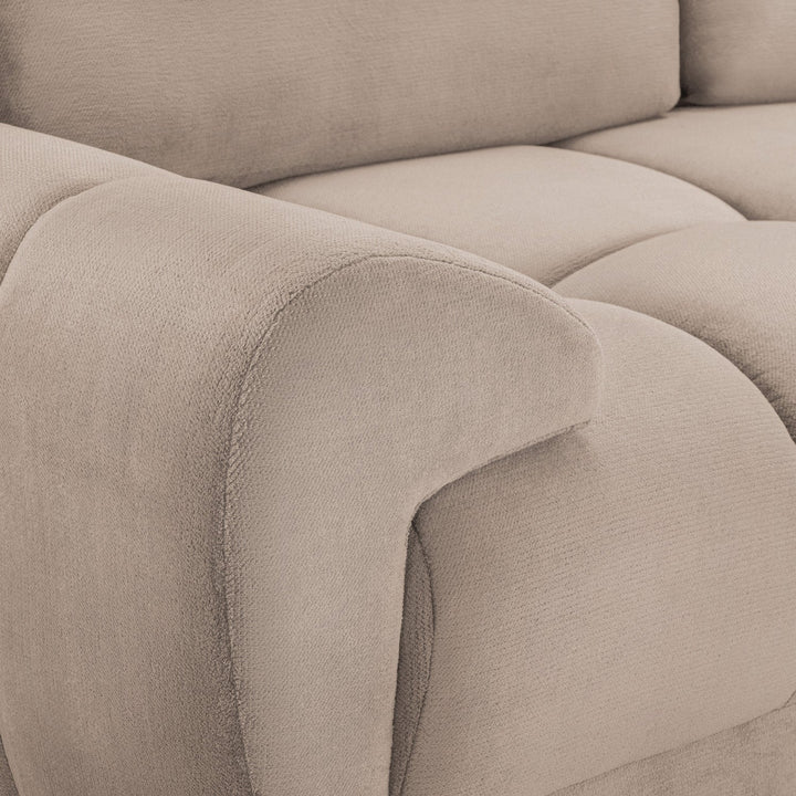 Zara Bubble Mocha Plush Velvet 3 Seater Sofa