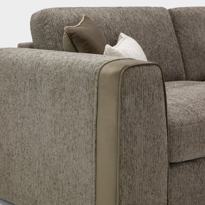 Naples Sofa Mocha Fabric Large Corner Sofa