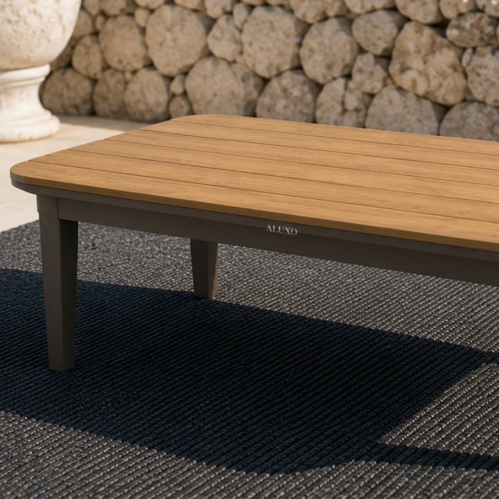 Hemera Signature Outdoor 5-Seater Lounge Set + PS Wood Slat Table – Modern Truffle & Aluminium