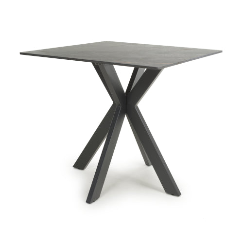 Nova 80cm Grey Ceramic Marble Dining Table
