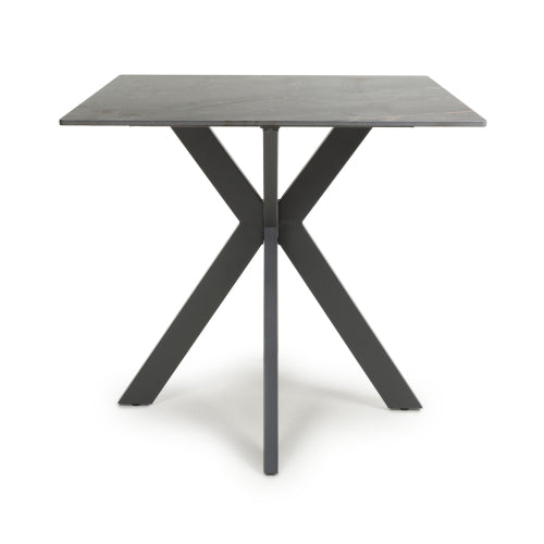 Nova 80cm Grey Ceramic Marble Dining Table