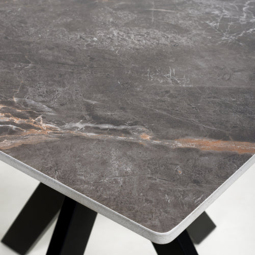 Nova 80cm Grey Ceramic Marble Dining Table