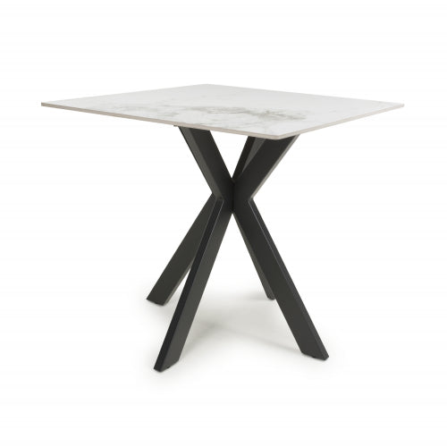 Nova 80cm White Ceramic Marble Dining Table