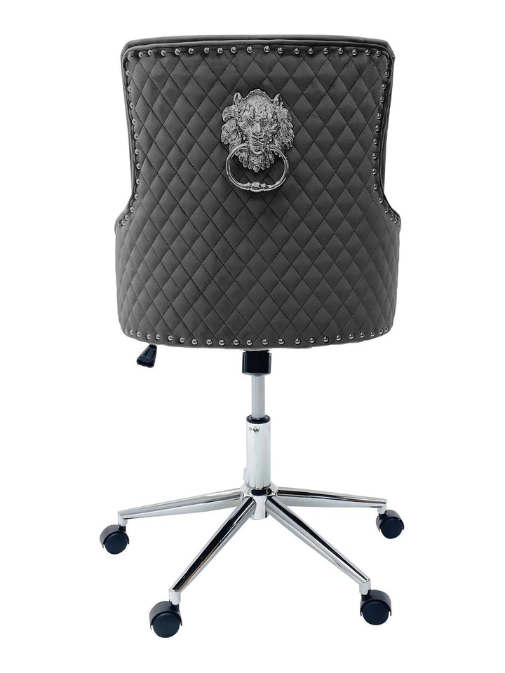 Majestic Grey Velvet Office Chair-Esme Furnishings