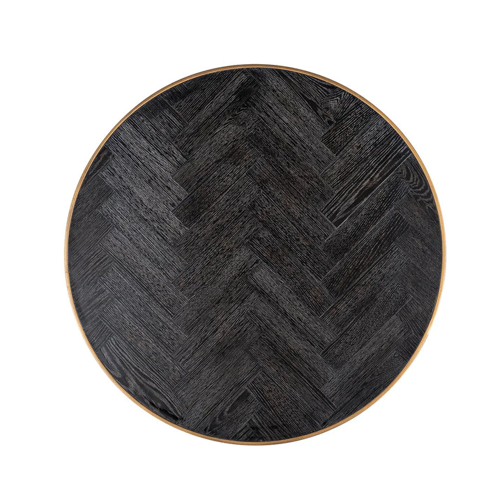 Richmond Interiors Blackbone Black Oak and Brass Nest of 2 Coffee Tables