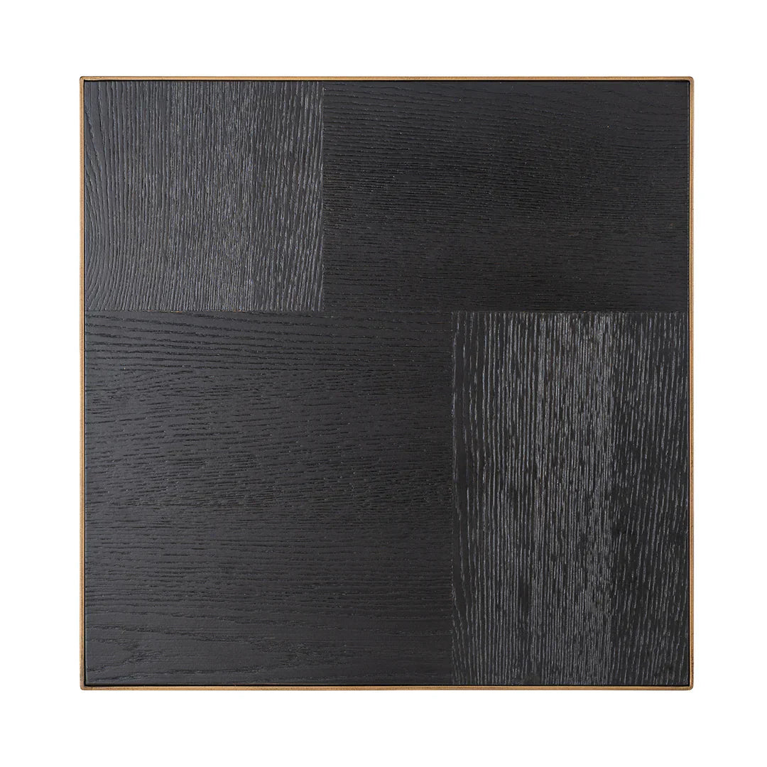 Richmond Interiors Cambon Square End Table with Black Oak Wood Top