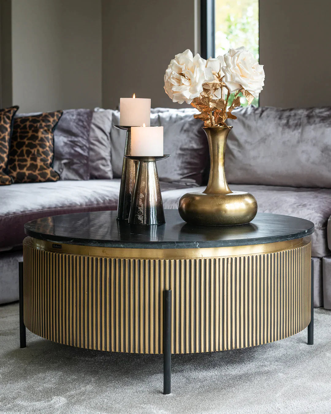 Richmond Interiors Ironville Golden Round Coffee Table