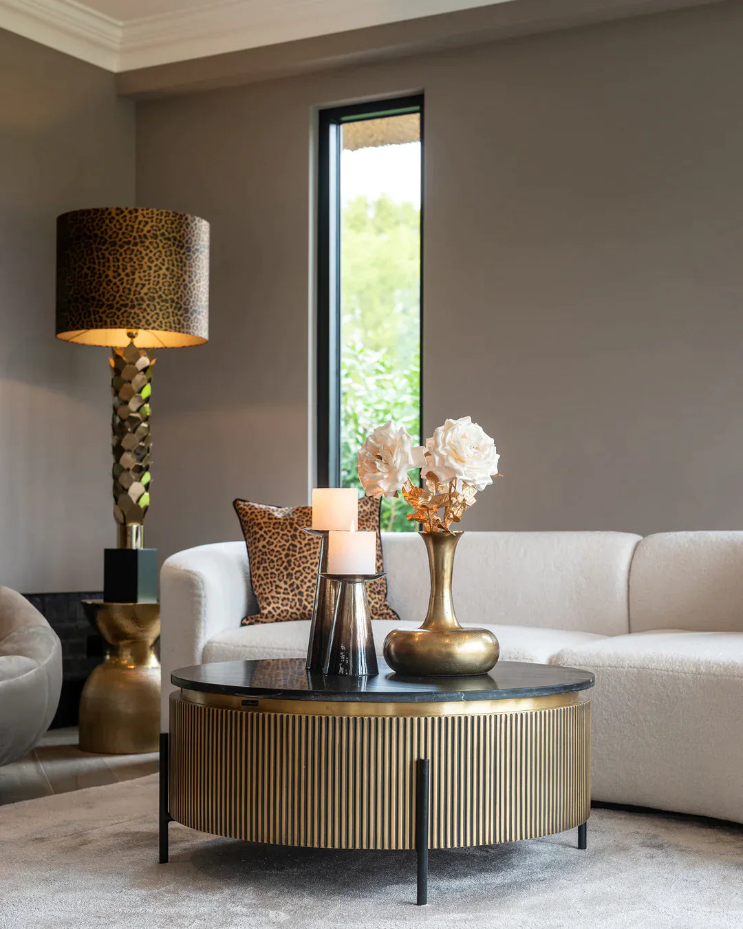 Richmond Interiors Ironville Golden Round Coffee Table