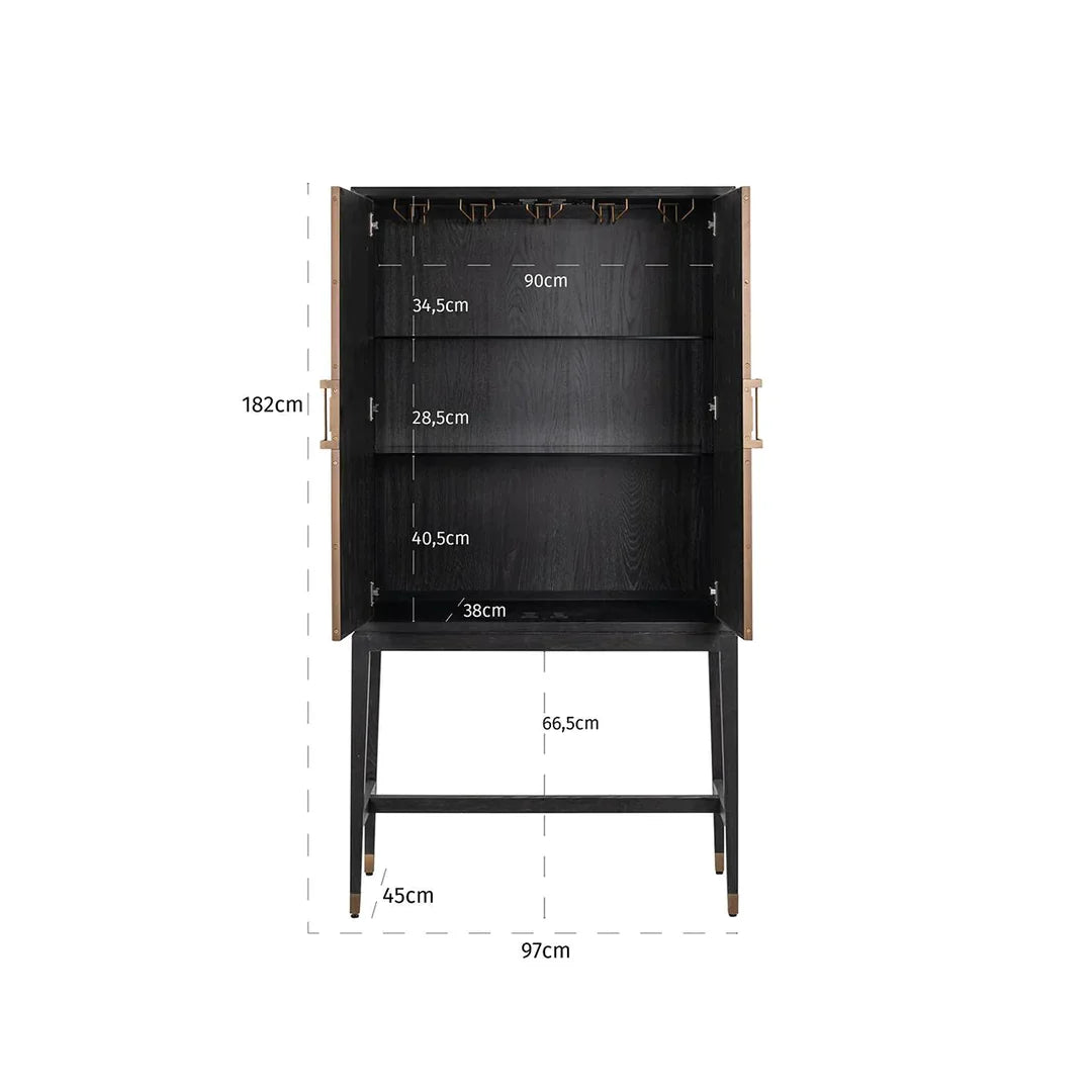 Richmond Interiors Bloomville Shagreen Faux Leather 2 Door Bar Cabinet