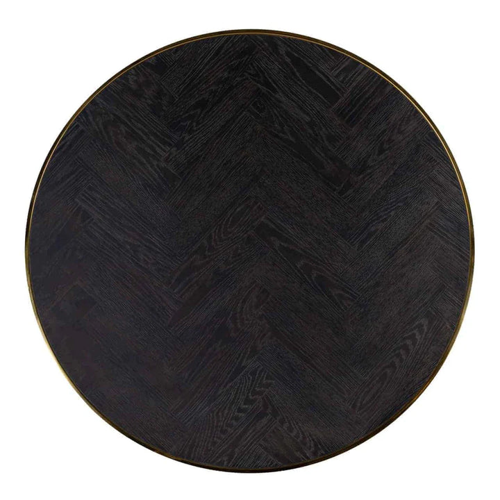 Richmond Interiors Blackbone Black Oak and Gold Round Coffee Table (Set of 2)