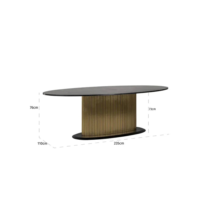 Richmond Interiors Ironville Oval Dining Table – 235cm - Belmont Interiors.