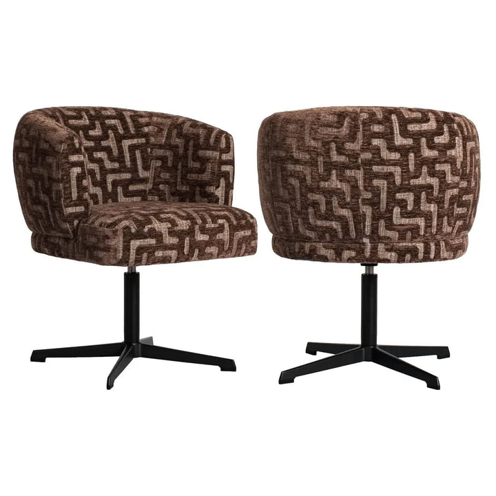 Richmond Interiors Dinan Dining Chair Brown Labyrinth