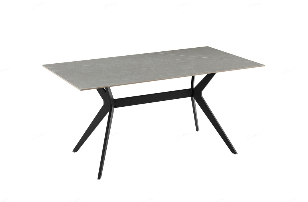 Livia 160cm Grey Ceramic Sintered Marble Dining Table - Esme Furnishings