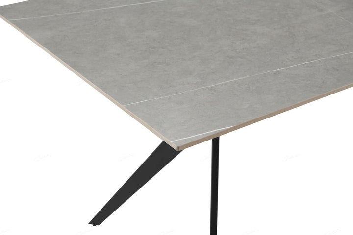 Livia 160cm Grey Ceramic Sintered Marble Dining Table - Esme Furnishings