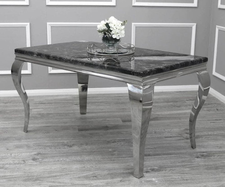 Louis 200CM Marble & Chrome Dining Table - 4 Colours-Esme Furnishings