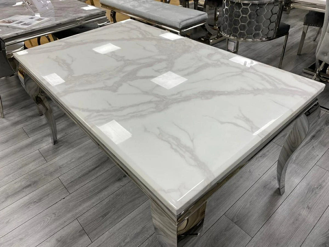 Louis 180CM Marble & Chrome Dining Table - 5 Colours