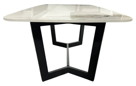 Lucien 180cm White Grey Dining Table With Black Legs - Esme Furnishings