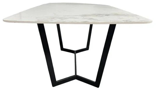 Lucien 180cm White Grey Dining Table With Black Legs - Esme Furnishings