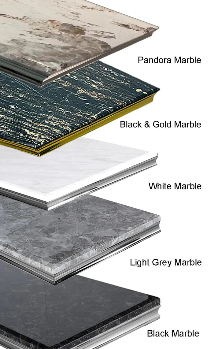 Louis Gold Marble Dining Table In 7 Sizes & Colours