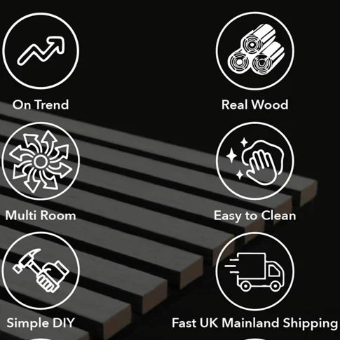 Premium 3 Sided Wood Veneer Wall Panels 240x32cm - Pack Of 2 - Range Of Colours