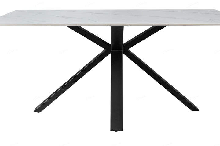 Phoenix 160cm White Ceramic Sintered Marble Dining Table - Esme Furnishings