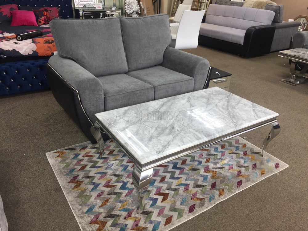 Louis Grey Marble Coffee Table-Esme Furnishings