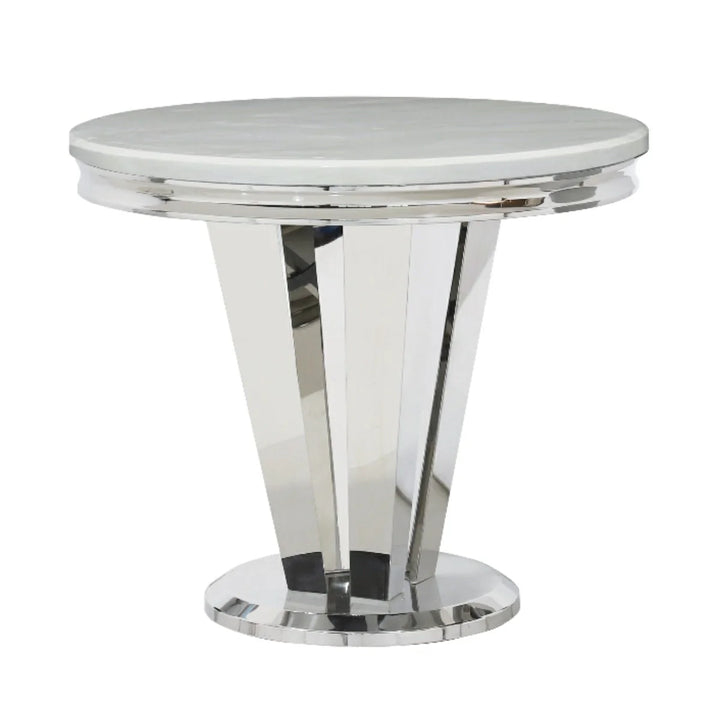 Riccardo 90cm Marble Round Dining Table - Grey/White
