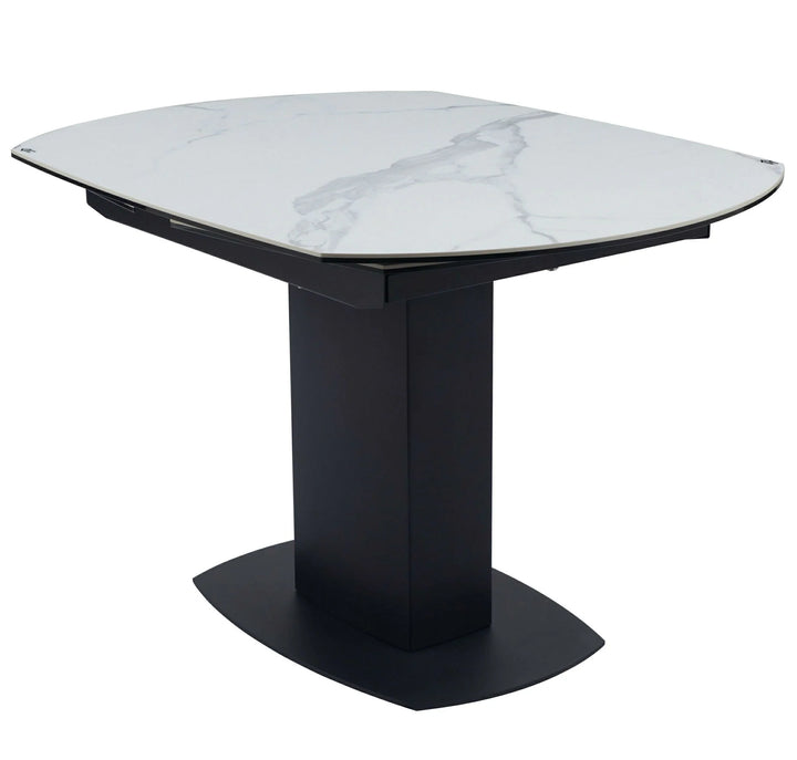 Ritz 120-180cm White Ceramic Marble Swivel Mechanism Extending Table