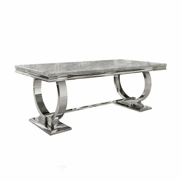 Arianna 200CM Marble & Chrome Dining Table - 4 Colours-Esme Furnishings