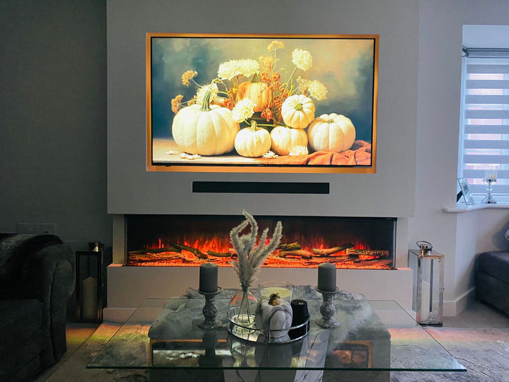 71 Inch HD 2024 Panoramic 3 Sided Glass WiFi Electric Fire HD+ 3D Effect
