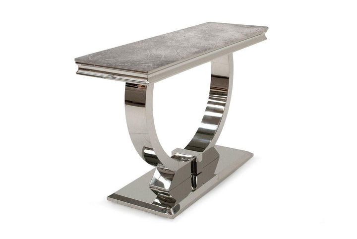 Arianna 120cm White Marble Console Table-Esme Furnishings