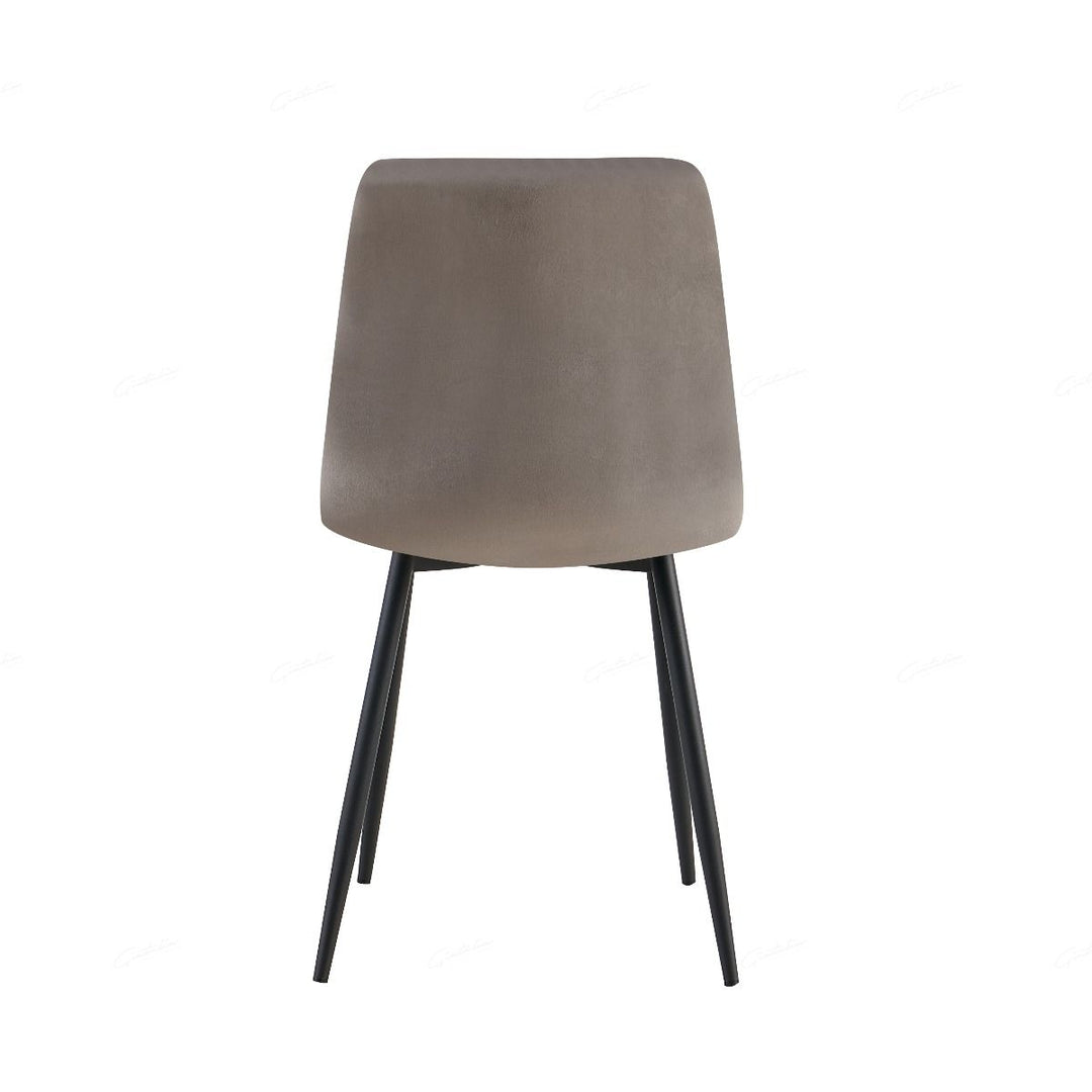 Teora Grey Velvet Dining Chairs With Black Metal Base - Pairs -